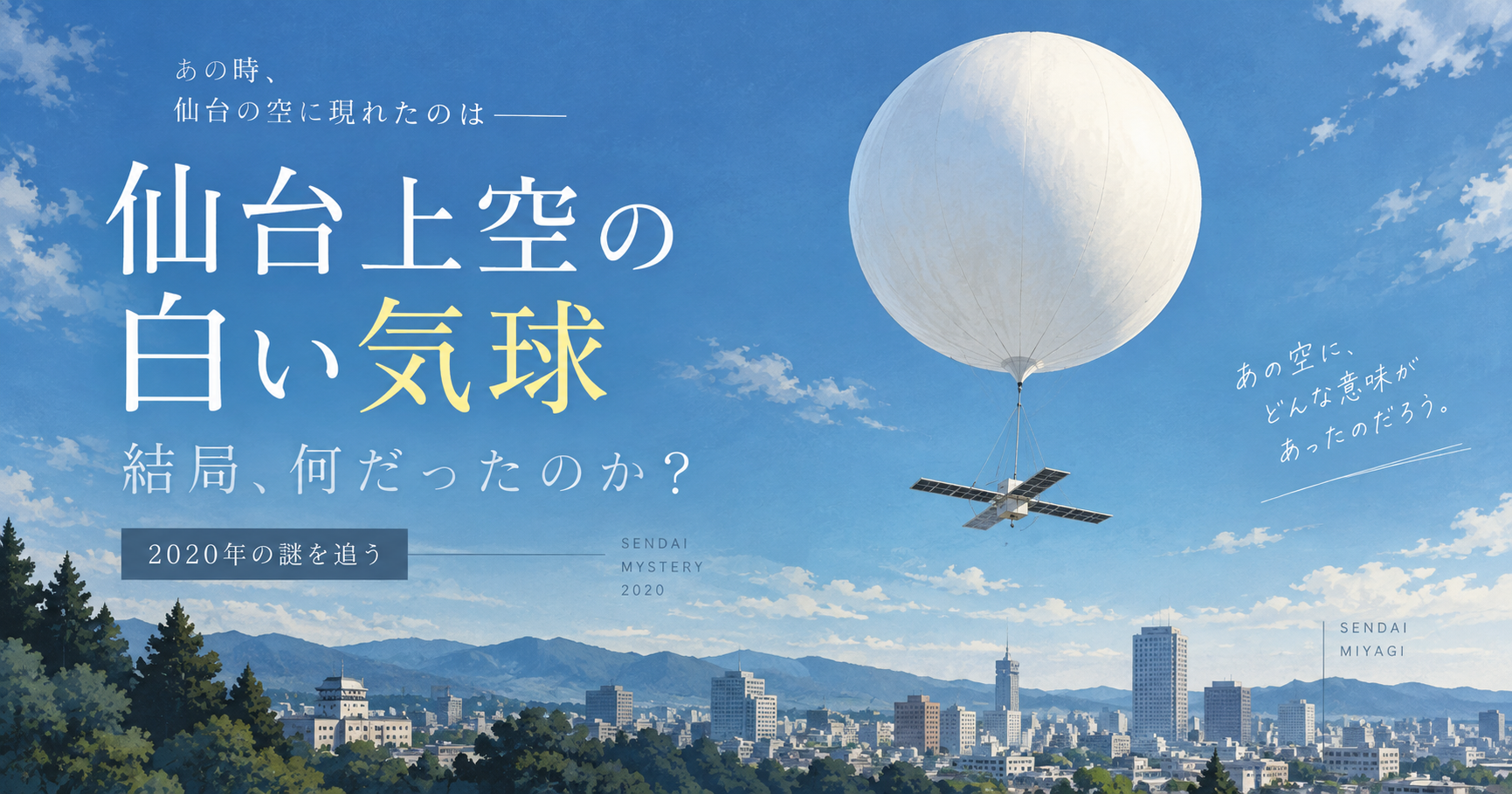 仙台上空の白い気球