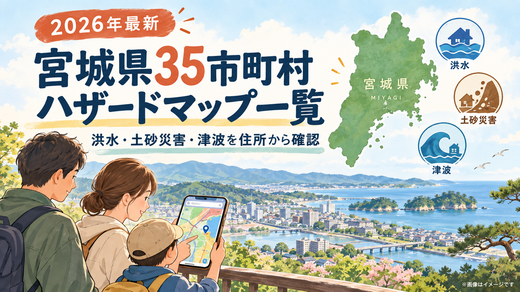 宮城県ハザードマップ一覧アイキャッチを作る