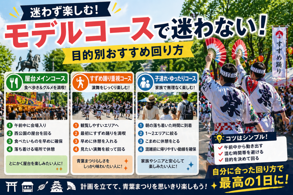 青葉まつりガイドとモデルコース 